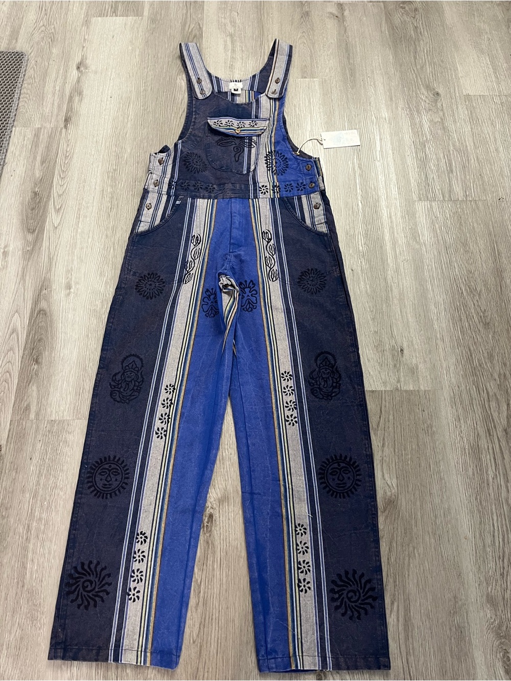 225–NWT Striped Blue Denim Overalls for Women - Picture 2 of 4